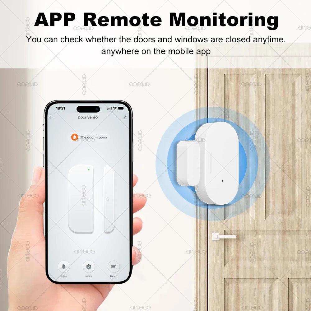 ZigBee Smart Door & Window Sensor — Magnetic Contact Open/Close Detector for Smart Home Security