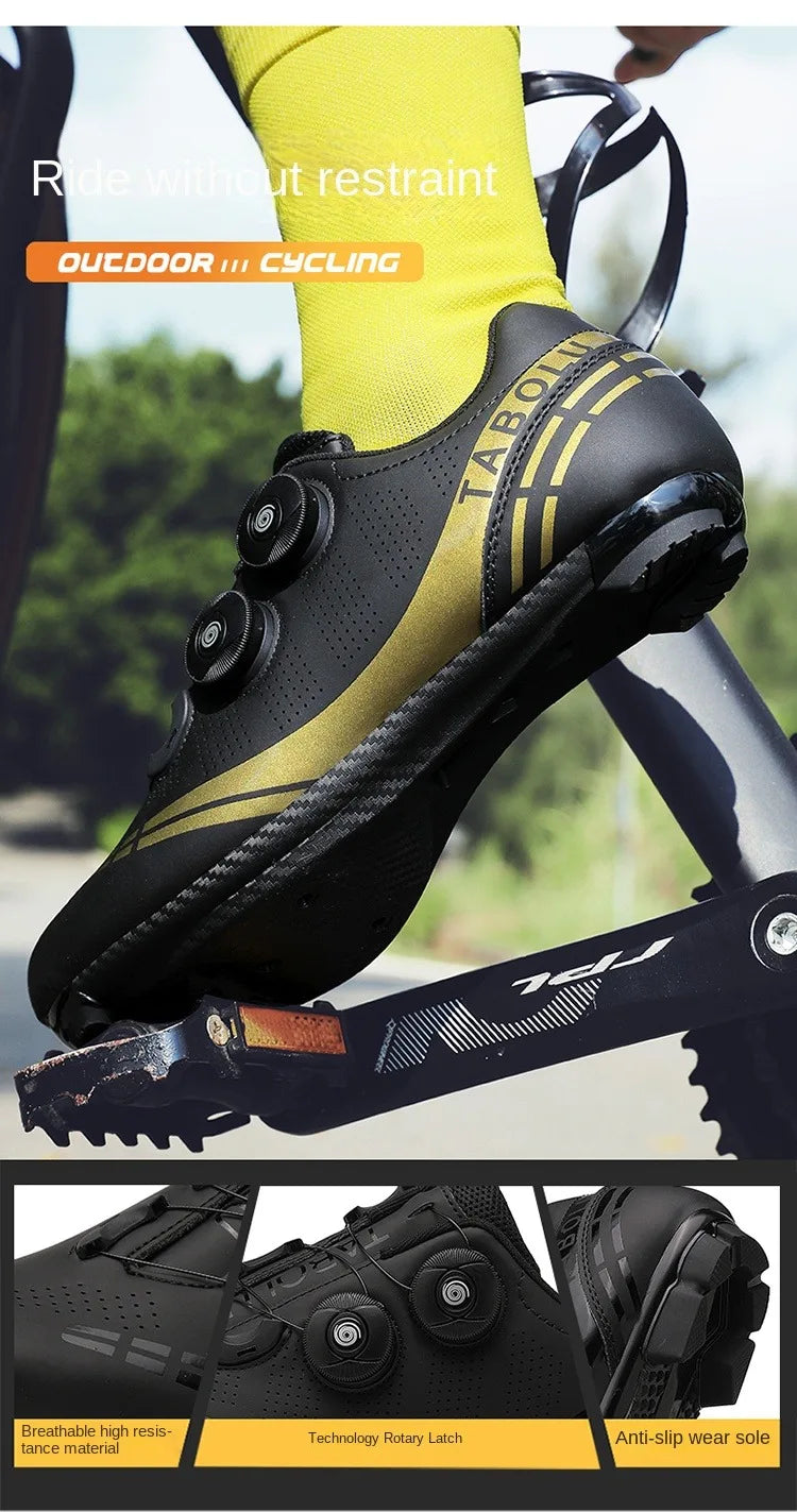MTB Cycling Shoes with Self-Locking Cleats — Men's & Women's Road Bike Racing Bicycle Footwear
