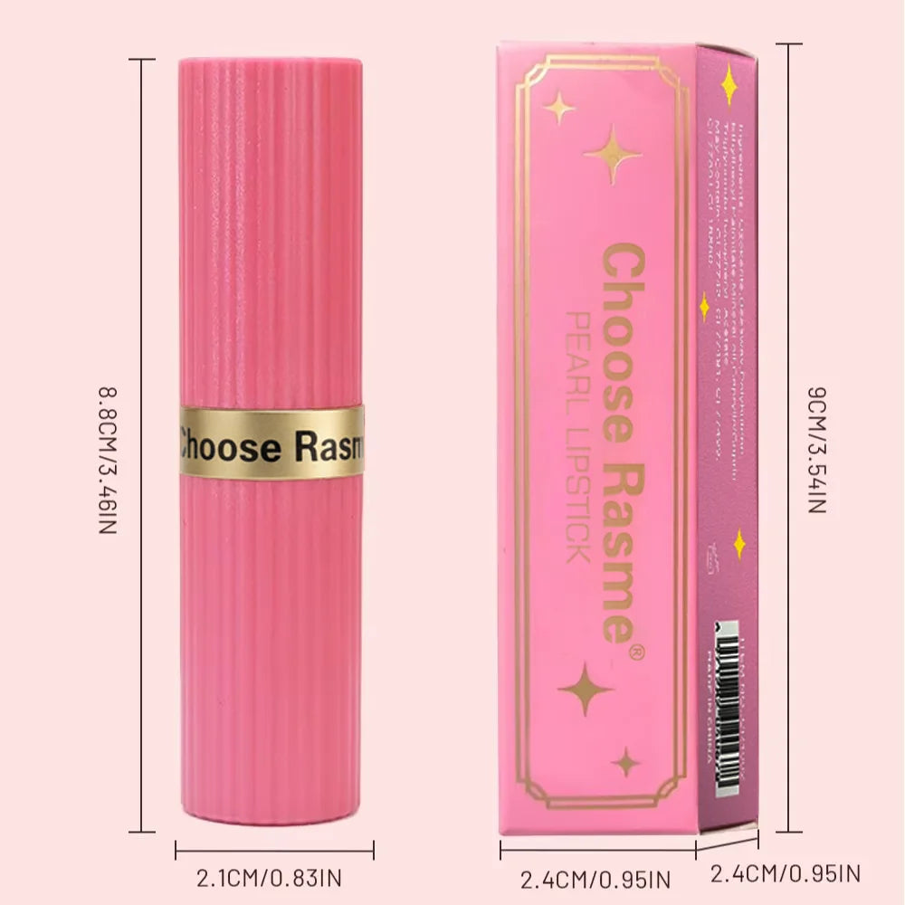 6-Shade Pearlescent Glitter Lipstick – Pink & Nude Tones