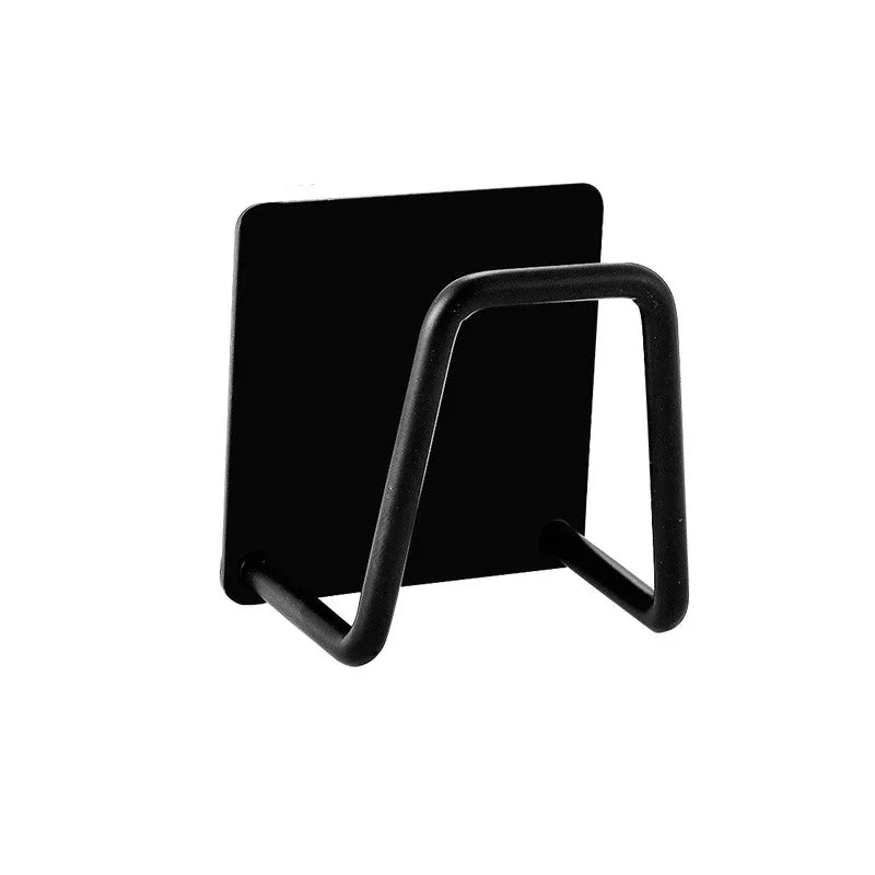 Self-Adhesive Kitchen Sink Sponge Holder — Stainless Steel Drain Drying Rack & Wall Hook Organizer