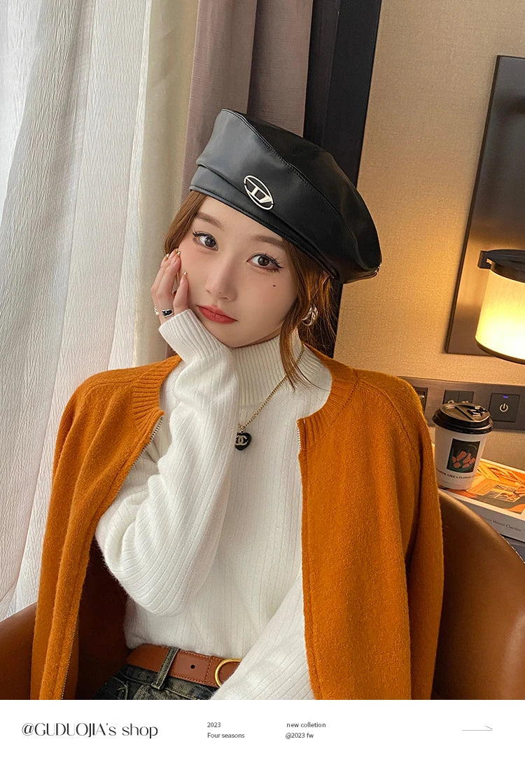 Women's Retro Turtleneck Sweater — Velvet-Lined Thermal Knit Pullover