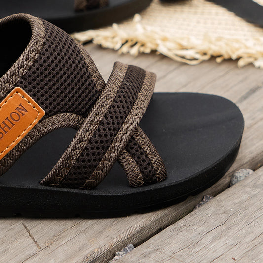 Sports-Style Mesh Breathable Women's Flat Sandals — Comfortable Skin-Friendly Indoor & Outdoor Sandals