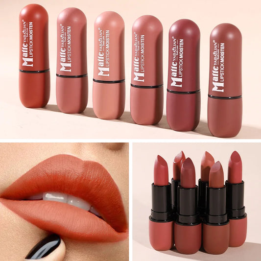 Velvet Matte Lipstick – Six Numbered Shades