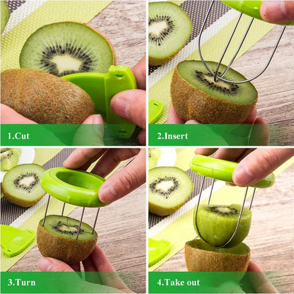 Stainless Steel Kiwi Cutter, Peeler & Slicer — Fast Fruit Peeling Kitchen Gadget