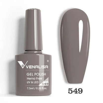 Venalisa HEMA-Free Glitter Gel Nail Polish — Full Coverage UV LED Soak-Off, Jelly Pink & Nude