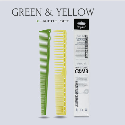 Professional Barbershop Dense Teeth Comb Set — Anti-Static Edge & Corner Comb for Flat Haircut & Styling