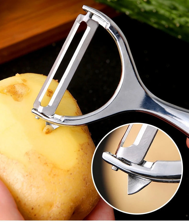 Stainless Steel Multi-Function Vegetable & Fruit Peeler — Carrot Grater & Kitchen Peeling Tool