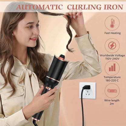 Automatic Ceramic Hair Curler — Auto Rotating Air Spin Wand & Magic Curl Machine for Effortless Waves