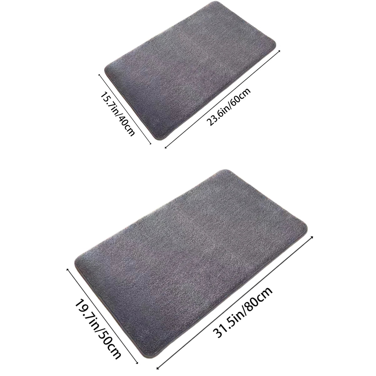 Absorbent Suede-Feel Bathroom Floor Mat – 6 Sizes