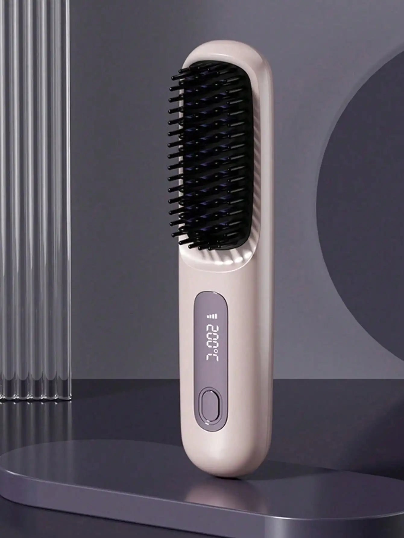 Women's Wireless Portable Hair Straightener Brush — USB Rechargeable Negative Ion Smoothing Tool with Anti-Scald Design