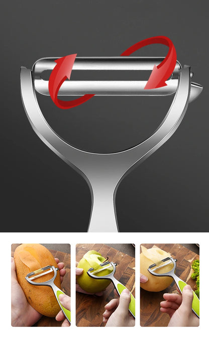 Stainless Steel Multi-Function Vegetable & Fruit Peeler — Carrot Grater & Kitchen Peeling Tool