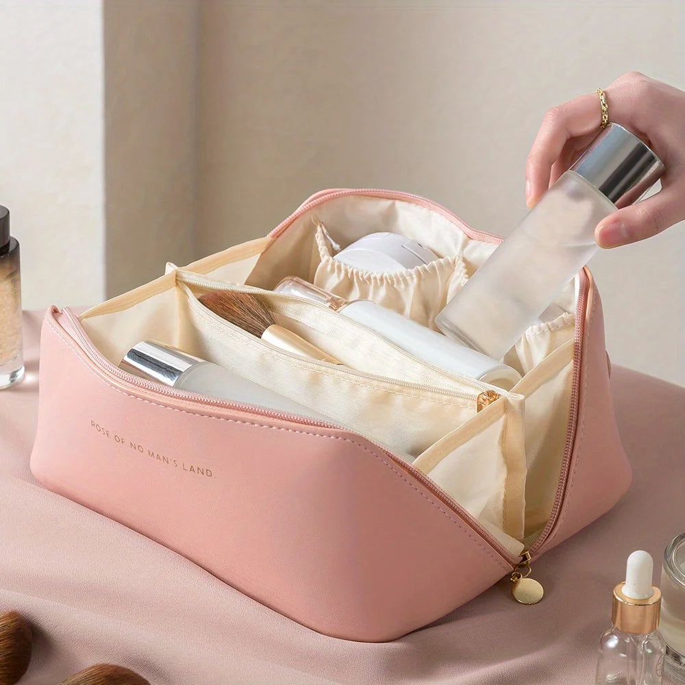Luxury Makeup Organizer Bag — Zip Travel Cosmetic Case for Women