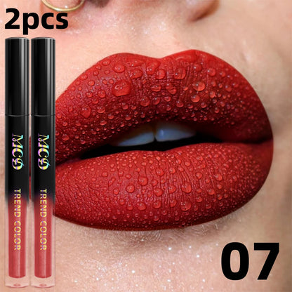 19-Color Matte Velvet Liquid Lipstick — Waterproof Long-Lasting Lip Glaze in Nude, Red & Black Shades