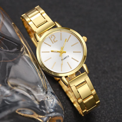 2-Piece Women’s Quartz Watch & Cuff Bracelet Set