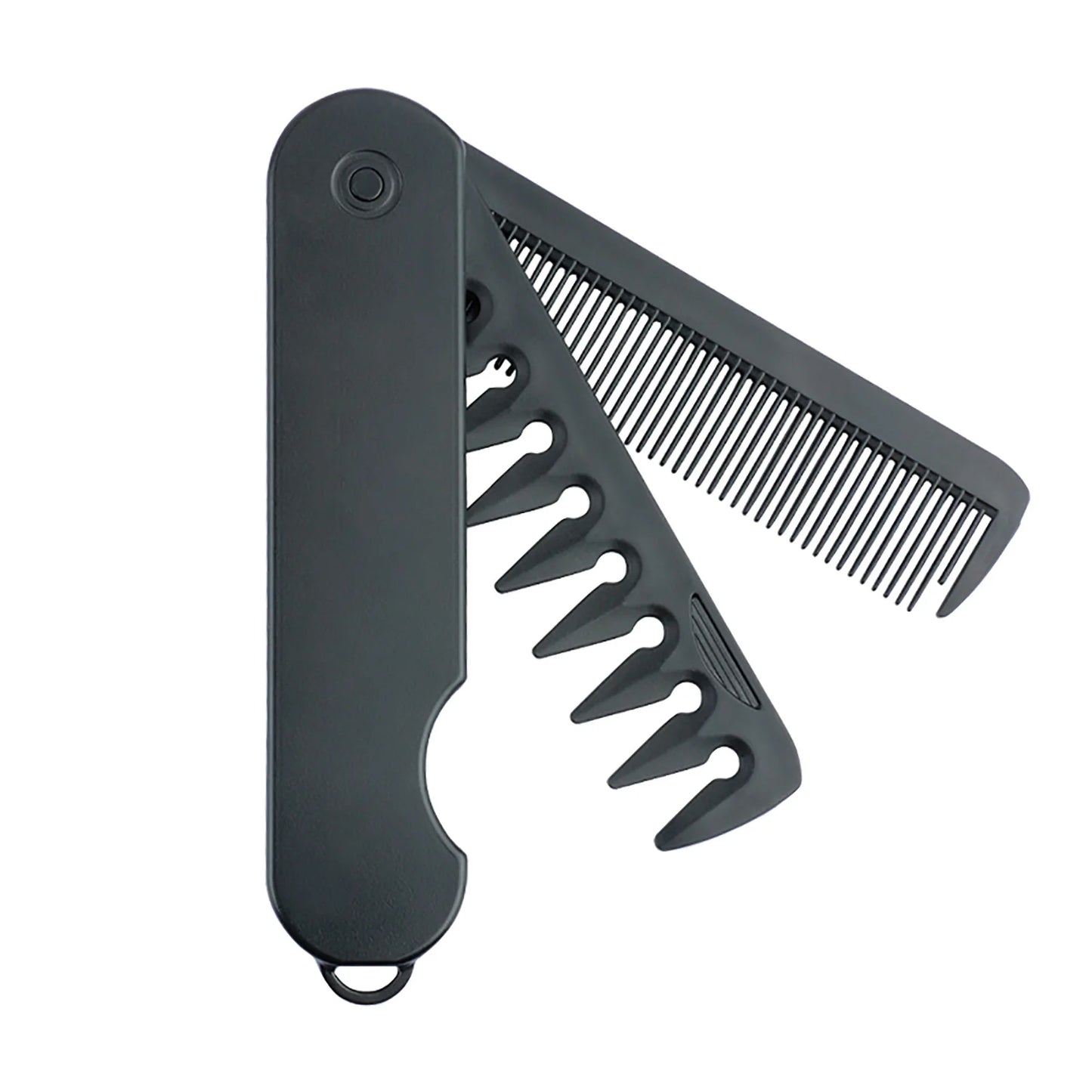 Pocket Folding Wide Tooth Comb Set — 1/2/3-in-1 Plastic Oil Head, Beard & Barber Styling Combs