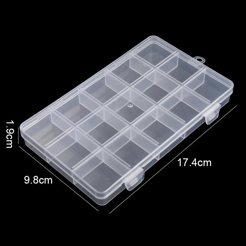 Clear Plastic Jewelry & Bead Storage Organizer Box — Earring & Accessory Display Case