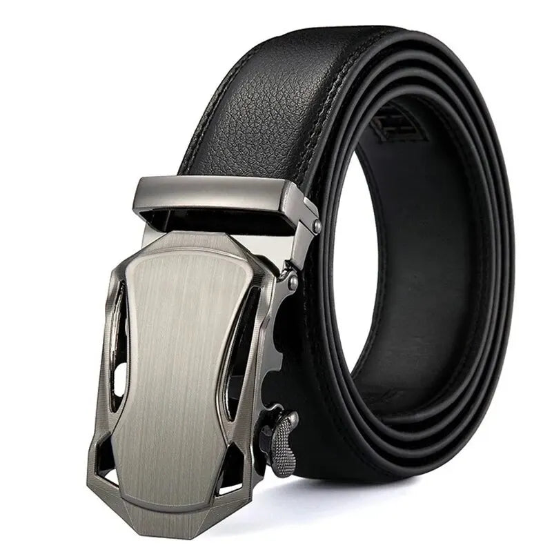 Men’s 120 cm PU Belt with Statement Buckle – 6 Styles