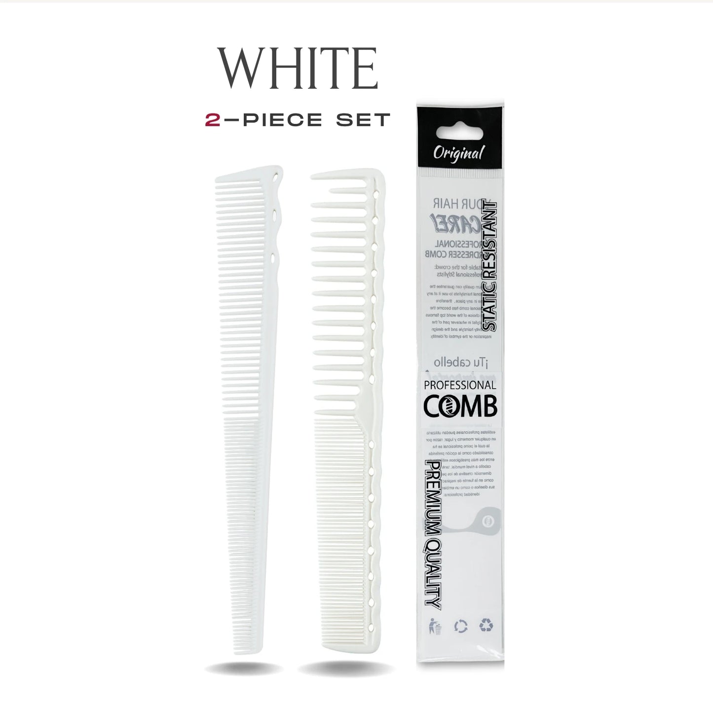 Professional Barbershop Dense Teeth Comb Set — Anti-Static Edge & Corner Comb for Flat Haircut & Styling
