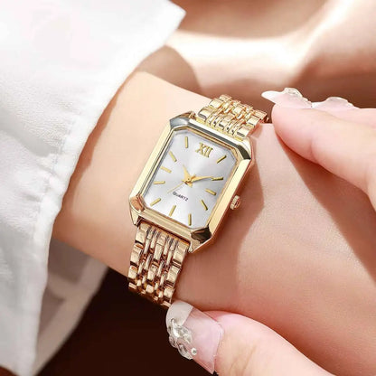 Women’s Rectangle Quartz Watch – Gold & Silver Styles