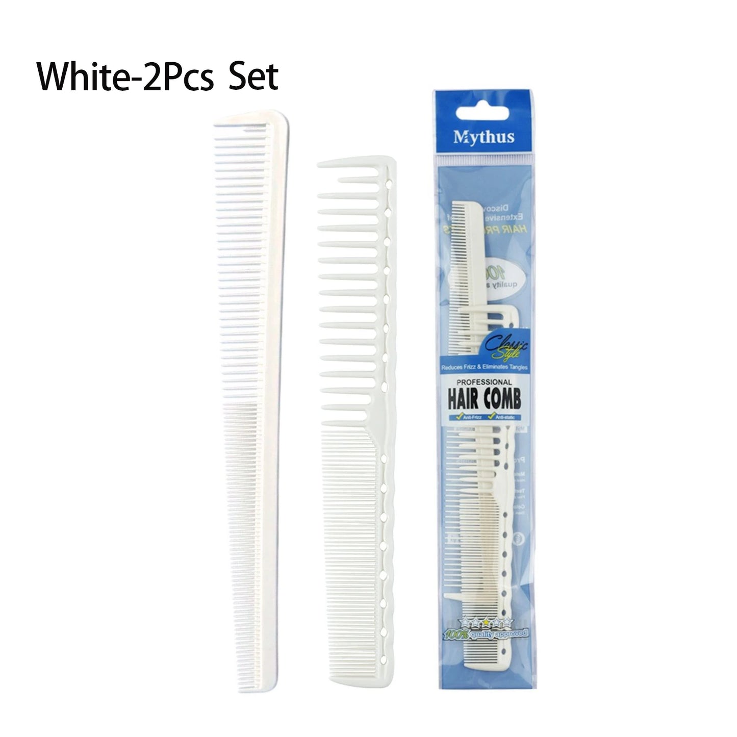 Professional Barbershop Dense Teeth Comb Set — Anti-Static Edge & Corner Comb for Flat Haircut & Styling