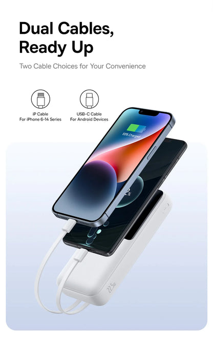 Baseus 20000mAh Power Bank — PD 22.5W Fast Charging External Battery for iPhone, Samsung, Xiaomi & iPad