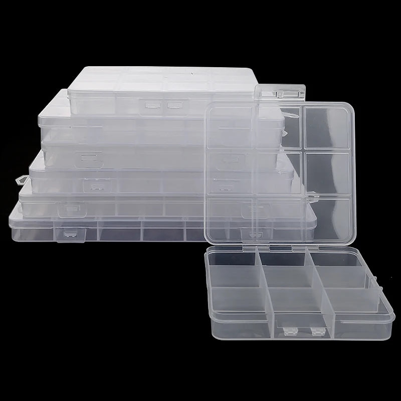 Clear Plastic Jewelry & Bead Storage Organizer Box — Earring & Accessory Display Case