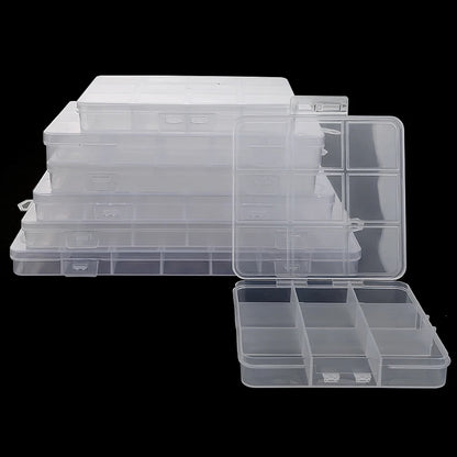 Clear Plastic Jewelry & Bead Storage Organizer Box — Earring & Accessory Display Case