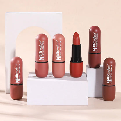 Velvet Matte Lipstick – Six Numbered Shades