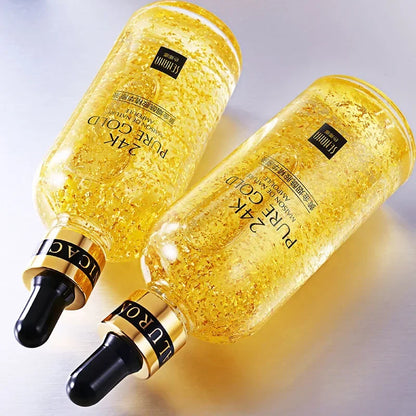 24K Gold Hyaluronic Acid & Niacinamide Face Serum — Brightening, Pore-Minimizing & Firming Facial Essence