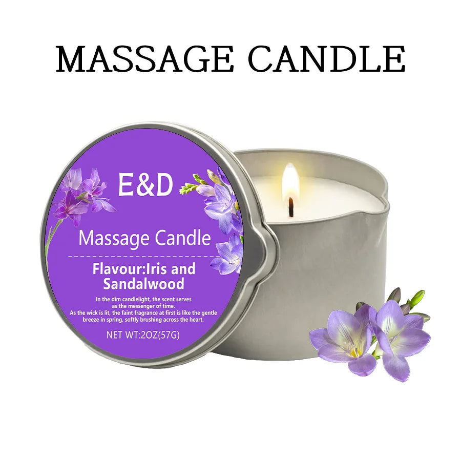 Massage Oil Scented Candle — Aromatherapy Spa Candle for Stress Relief & Skin Moisturizing