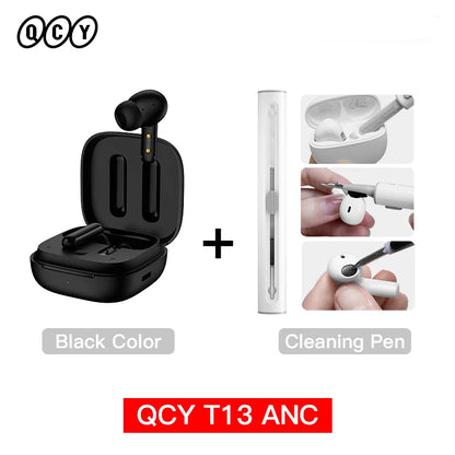 QCY T13 ANC Wireless Earbuds — Bluetooth 5.3, Active Noise Cancellation & 4-Mic ENC for Clear Calls