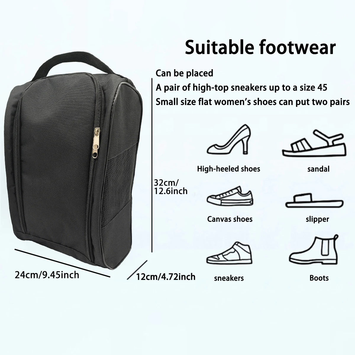 Portable Sports Shoe Bag — Breathable Oxford Carry Bag for Golf, Football & Tennis