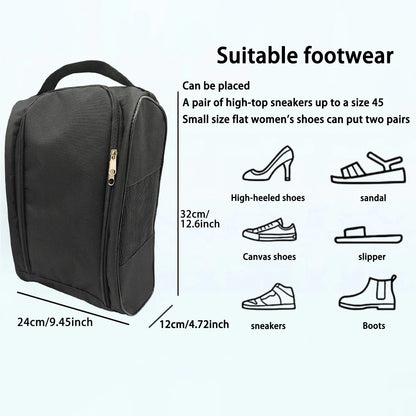 Portable Sports Shoe Bag — Breathable Oxford Carry Bag for Golf, Football & Tennis