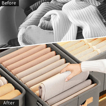 Foldable Clothes Organizer Storage Box — Large Capacity Wardrobe Drawer for Pants, Sweaters & Underwear
