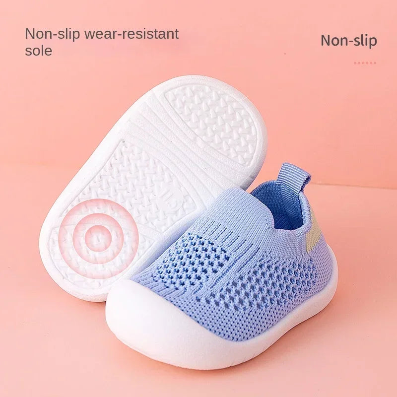 Toddler Breathable Knitted Slip-On Sneakers — Soft Non-Slip School Casual Shoes for Boys & Girls