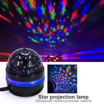 LED Starry Sky Night Light Projector — USB Magic Ball Moon & Star Atmosphere Lamp for Home & Room Decor