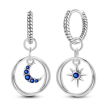 925 Sterling Silver Blue Zircon Butterfly Hoop Earrings — Colored Fine Jewelry for Women & Girls