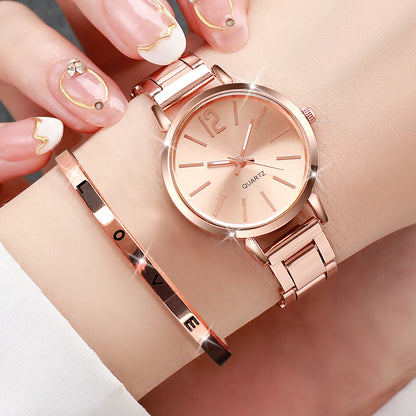 2-Piece Women’s Quartz Watch & Cuff Bracelet Set