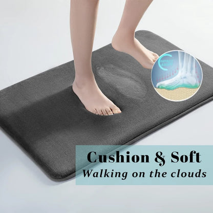 Absorbent Suede-Feel Bathroom Floor Mat – 6 Sizes
