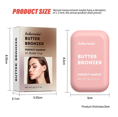 Lakerain Butter Bronzer Cream — Waterproof Shimmer Blush & Silky Monochrome Korean Face Cosmetic for Women