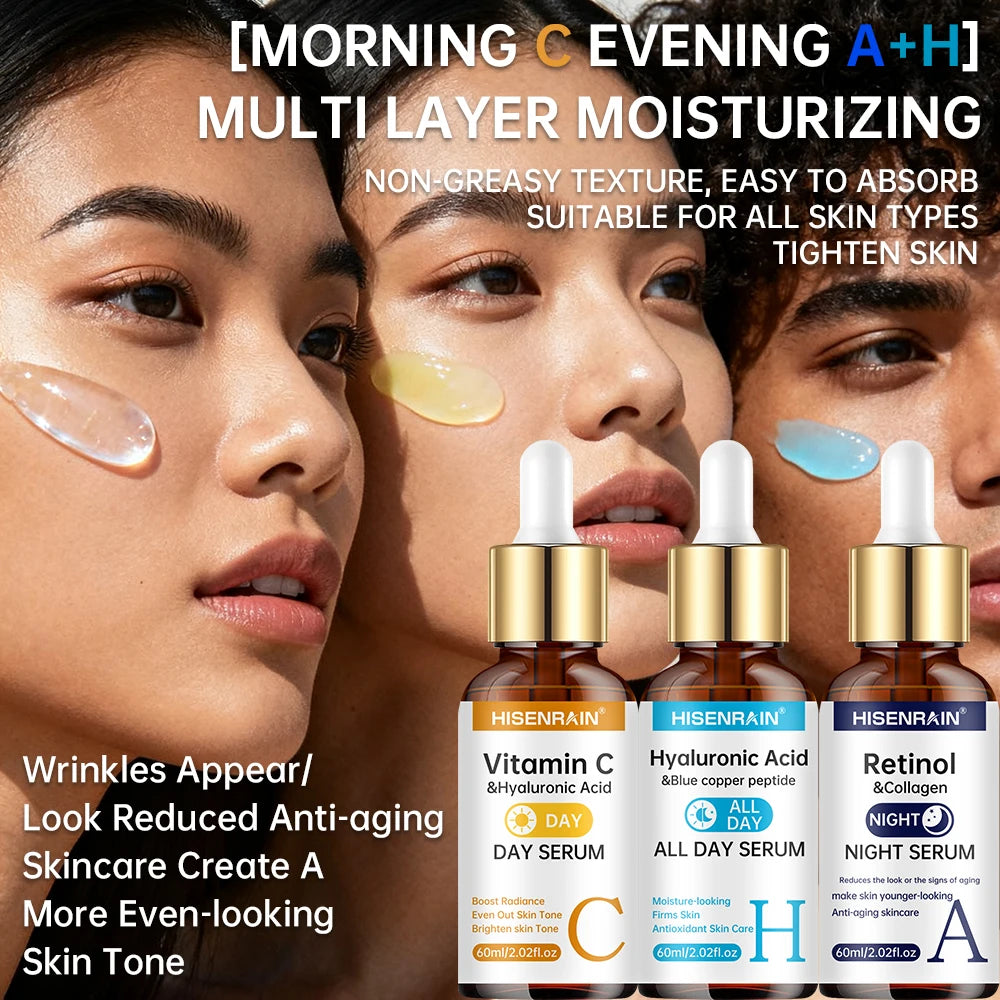 Duo de sérums Vitamine C + Rétinol + Acide Hyaluronique