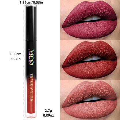 19-Color Matte Velvet Liquid Lipstick — Waterproof Long-Lasting Lip Glaze in Nude, Red & Black Shades