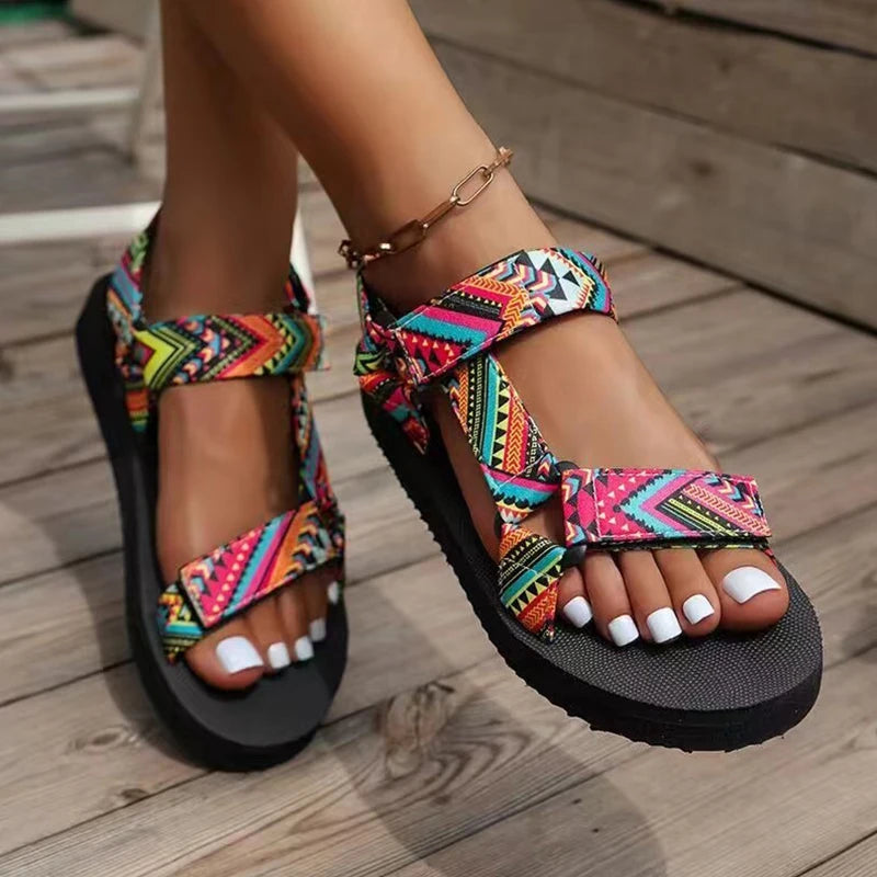 Hemp Rope Flat Beach Sandals — Outdoor All-Match Casual Slip-On Slippers for Women (Large Sizes Available)
