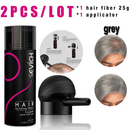 SEVICH Hair Building Fiber Set — Instant Volume & Coverage for Thinning Hair