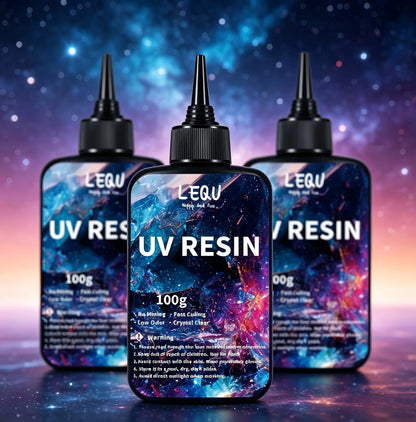 Crystal Clear DIY UV Resin — Hard UV-Curable Epoxy Resin for Crafts & Jewelry Making (100g / 300g / 500g)
