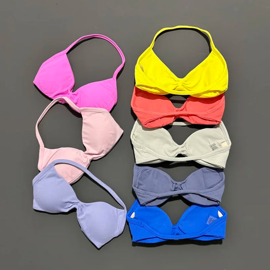Women's Sports Strappy Yoga Bra — High Support Backless Halter Fitness Workout & Running Bra