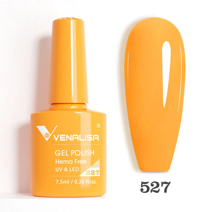 Venalisa HEMA-Free Glitter Gel Nail Polish — Full Coverage UV LED Soak-Off, Jelly Pink & Nude