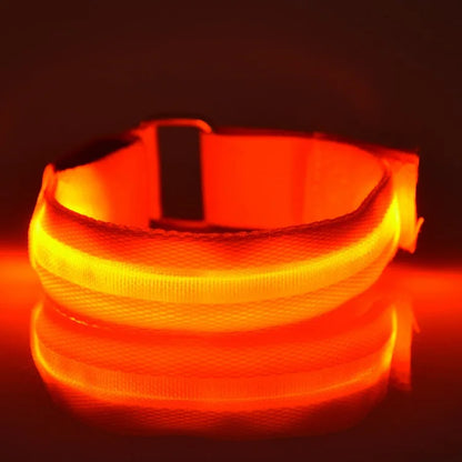 LED Safety Armband Light — USB Rechargeable Running & Cycling Wristband