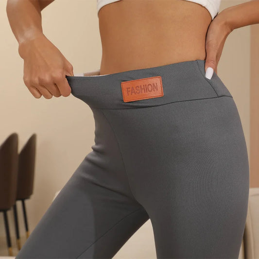 Women's Winter Thicken Warm Fleece Leggings — High Waist Lamb Cashmere Velvet Slim Tights & Joggers