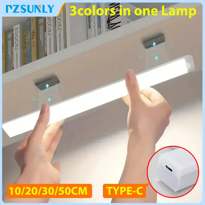 LED Motion Sensor Cabinet Light — USB Type-C Rechargeable Wireless Night Light for Kitchen, Wardrobe & Stairs